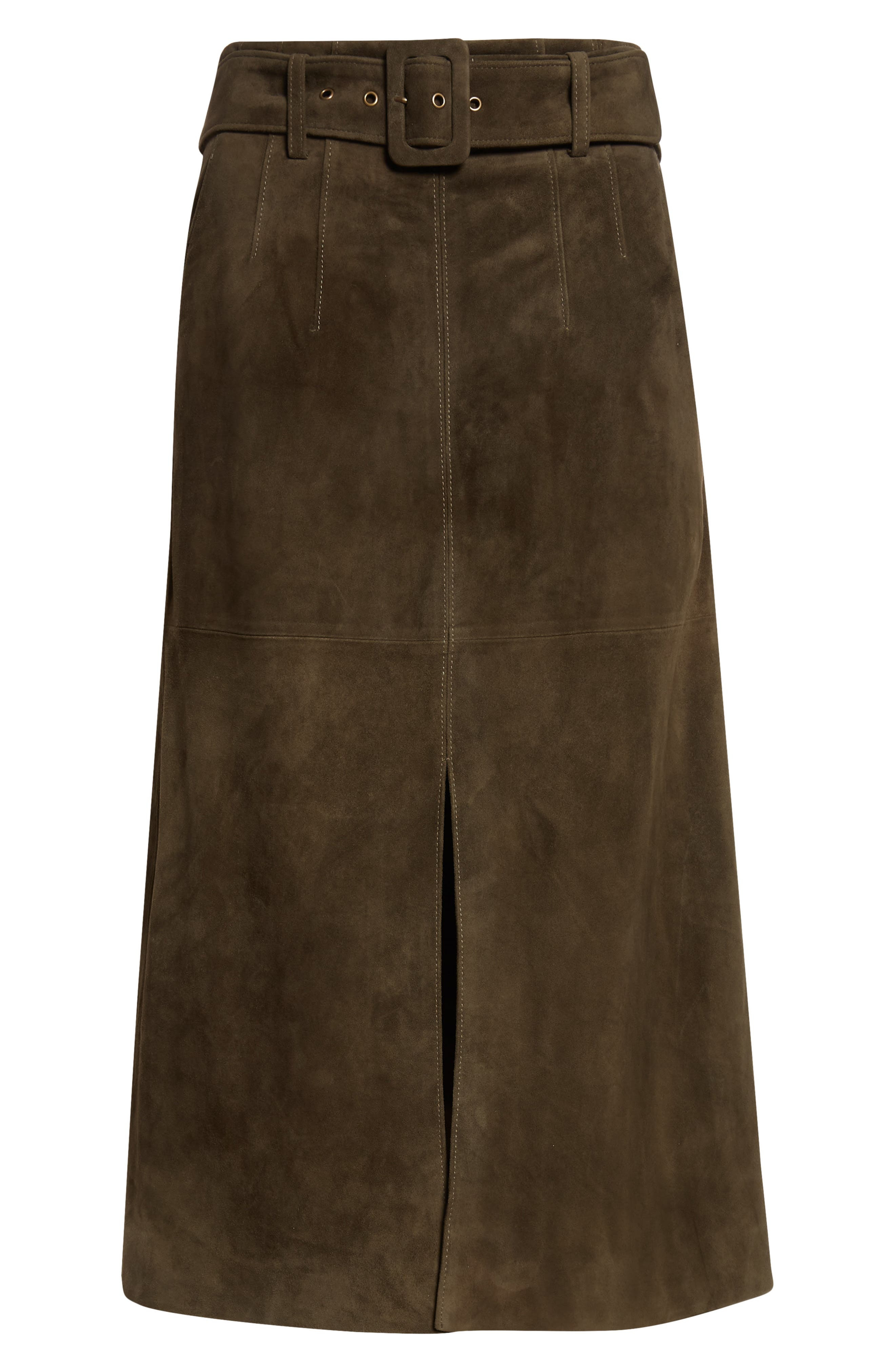 Veronica Beard Alexie Suede Skirt in Cypress at Nordstrom - 6