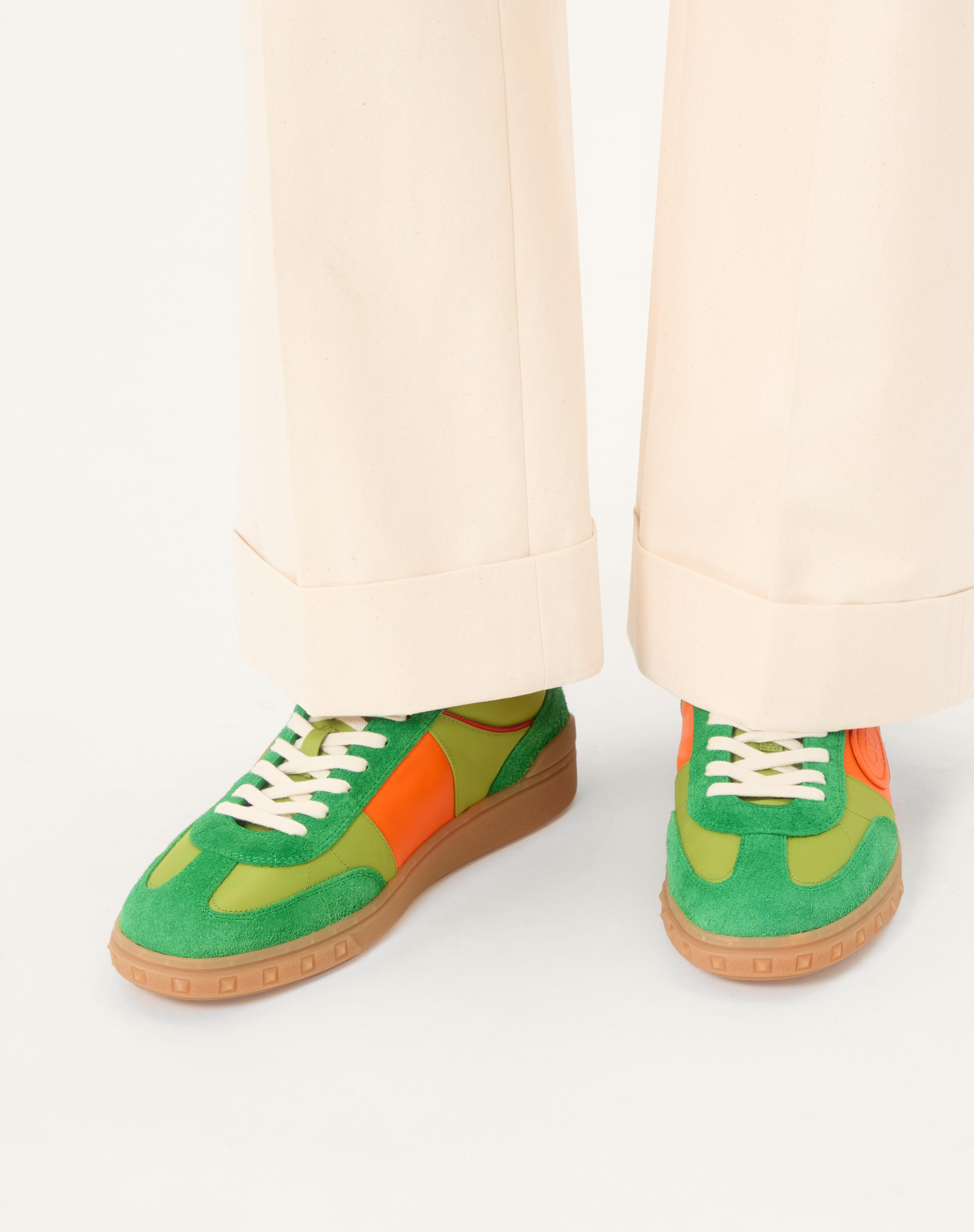 UPVILLAGE LOW TOP SNEAKER IN CRUST LEATHER AND NYLON - 2