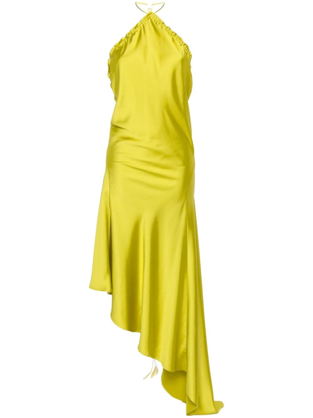 ruched satin midi dress - 1