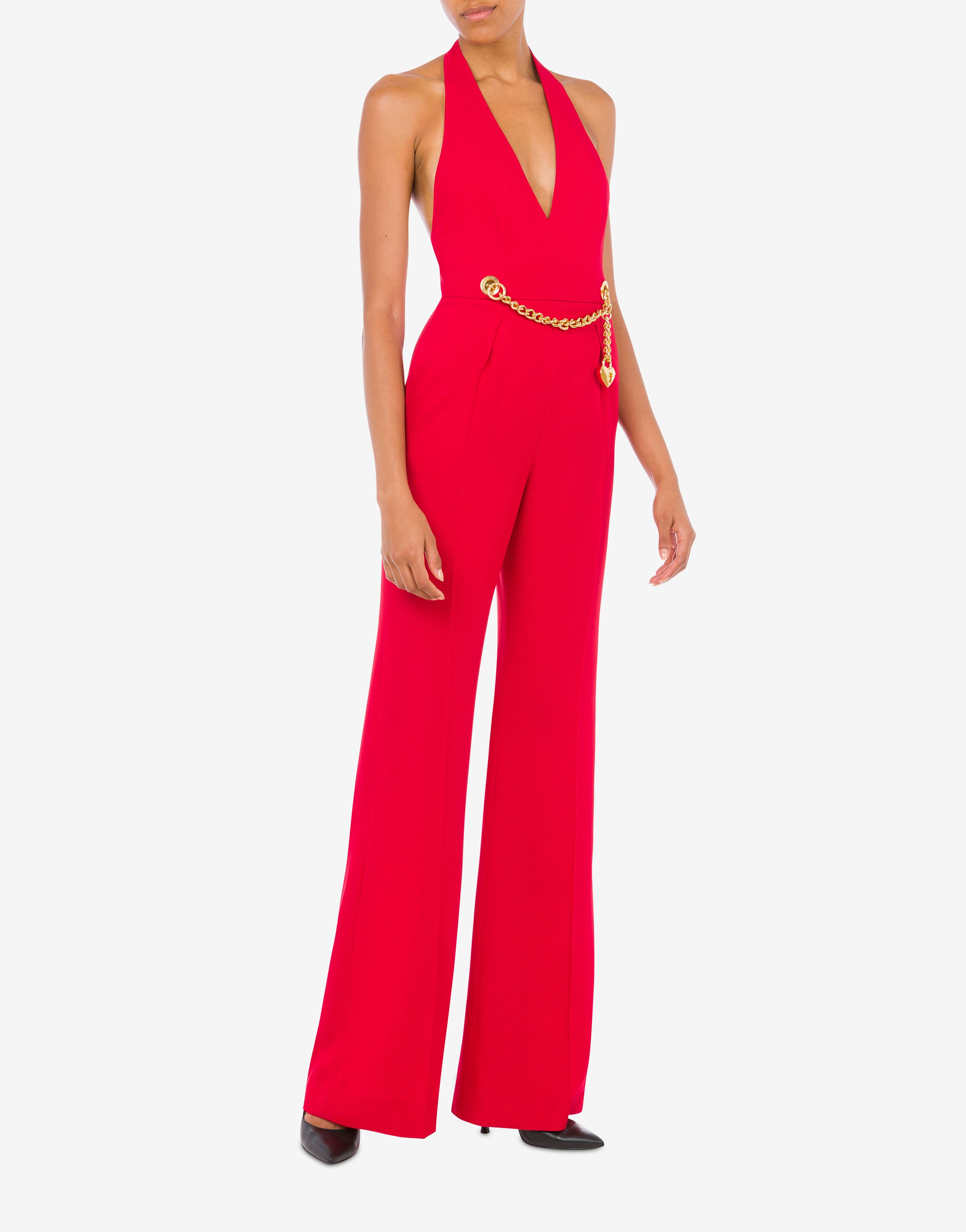 CHAIN & HEART ENVERS SATIN JUMPSUIT - 2