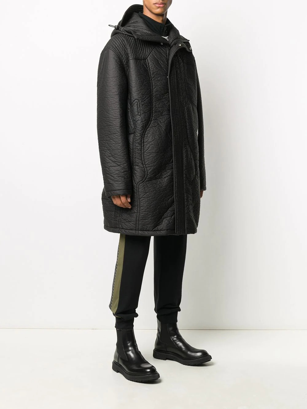 hooded mid-length parka - 3