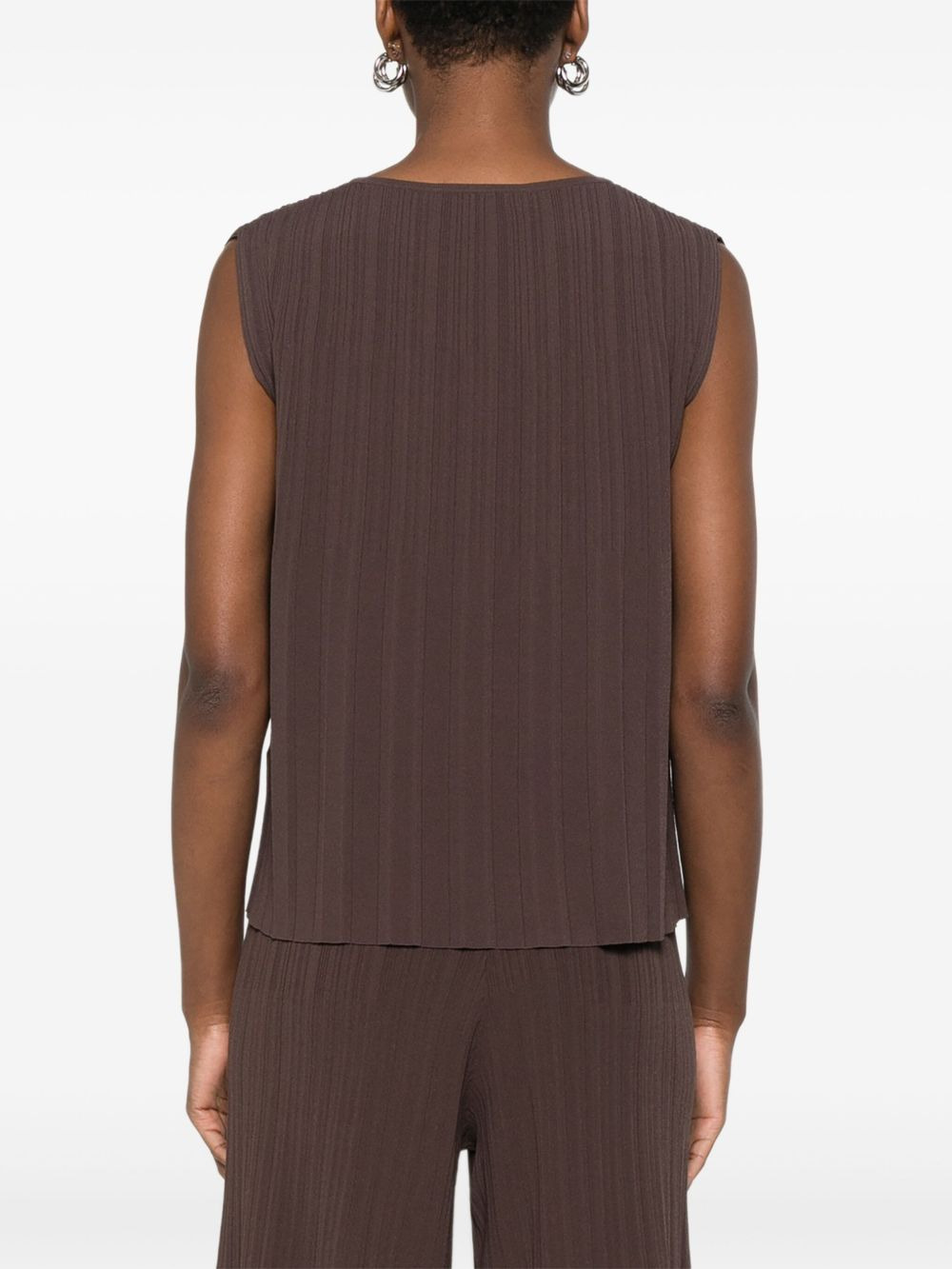 pleated sleeveless top - 4
