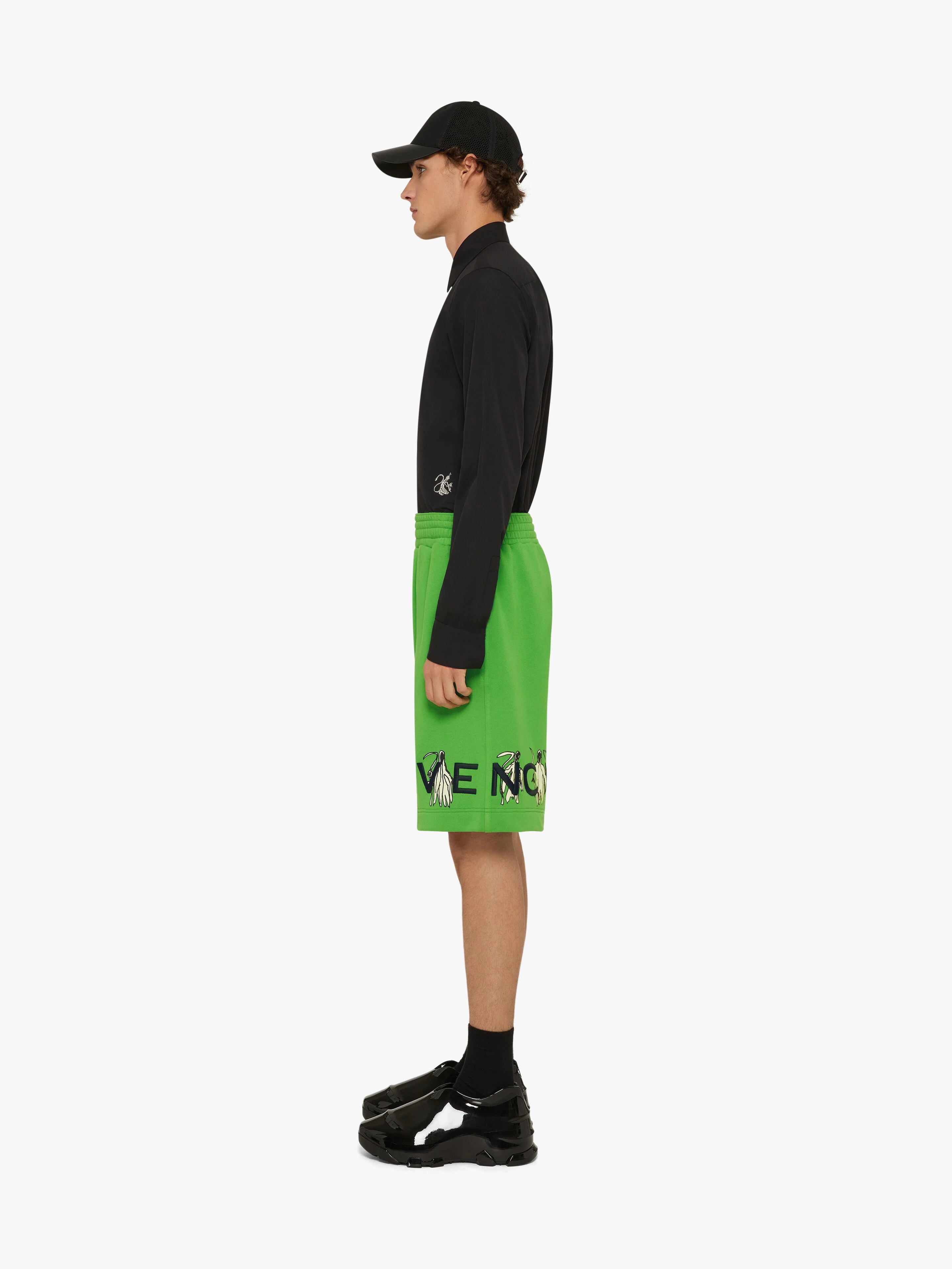 BERMUDA IN GIVENCHY 4G EMBROIDERED FELPA WITH REAPER PRINT - 3