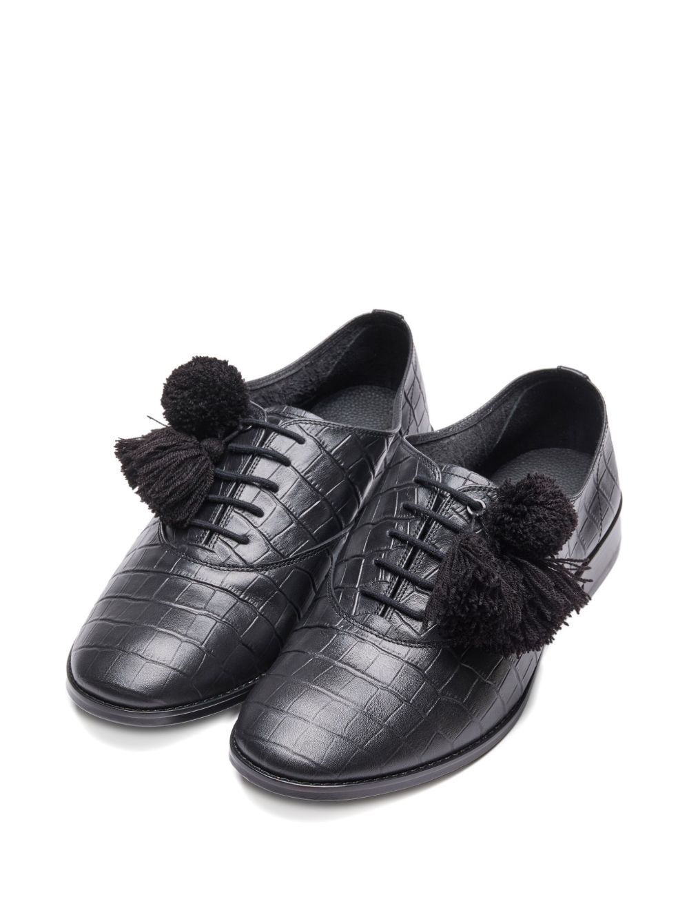crocodile-embossed tassel trainers - 2