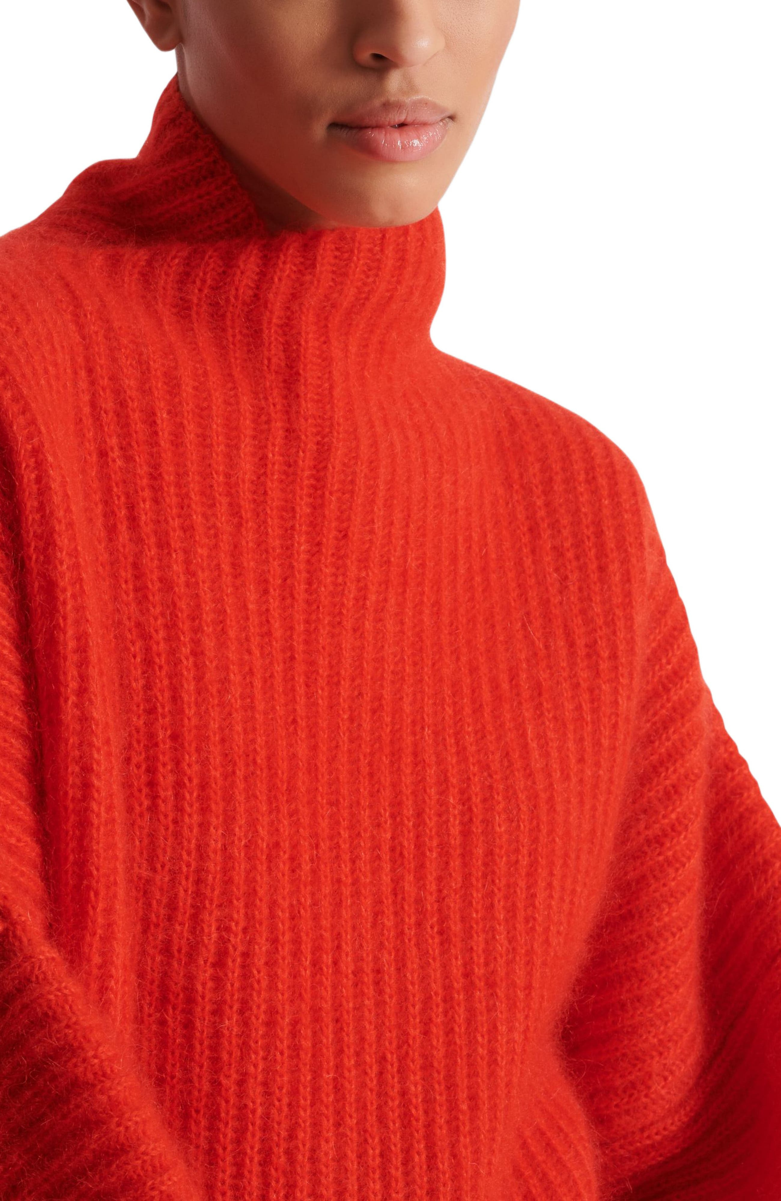 Balmain Mohair Knit Jumper With Collar Detail in Red at Nordstrom - 7