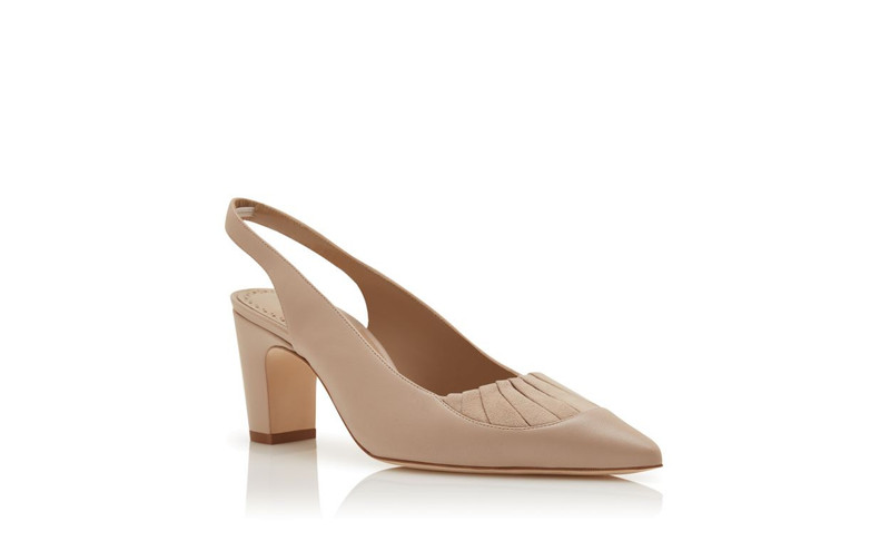 Light Beige Nappa Leather Slingback Pumps 3