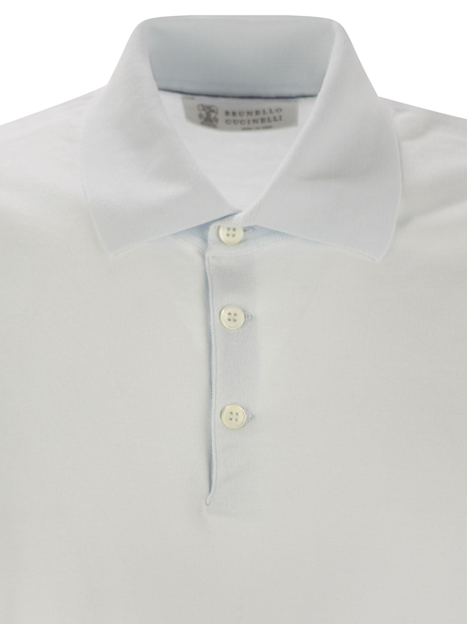 Brunello Cucinelli Men Lightweight Cotton Knit Polo Shirt - 4