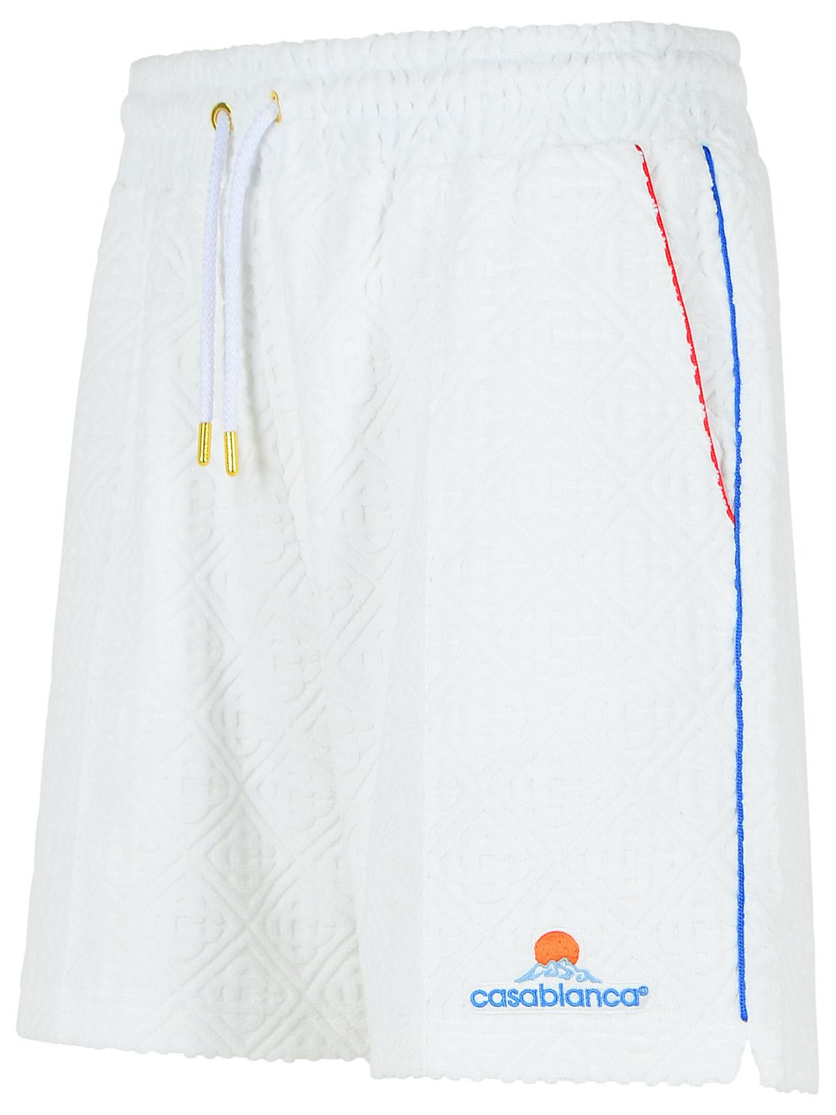 Casablanca Jacquard Cotton Blend Terry Shorts With White Monogram Men - 2