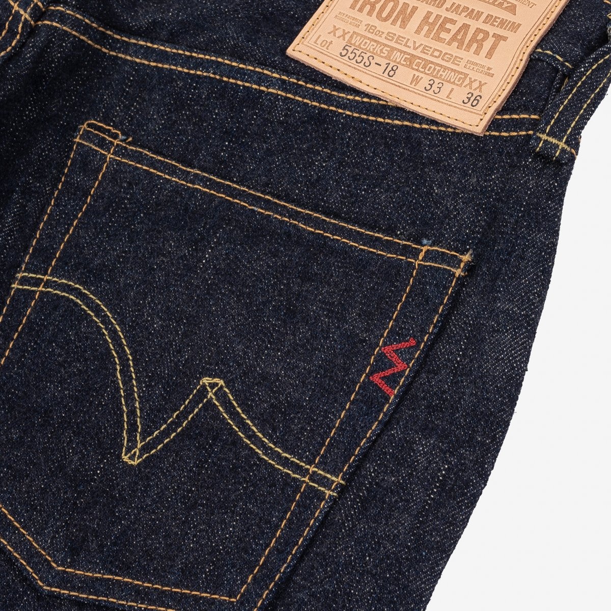IH-555S-18 18oz Vintage Selvedge Denim Super Slim Cut Jeans - Indigo - 11