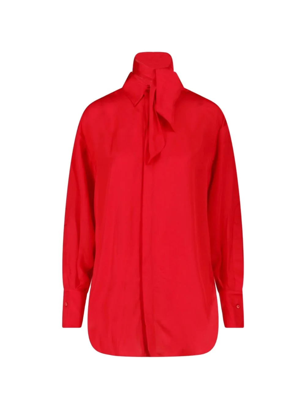 pussy-bow satin shirt - 1