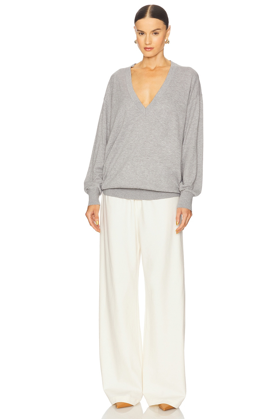 Quintana Oversized V Neck Sweater - 4