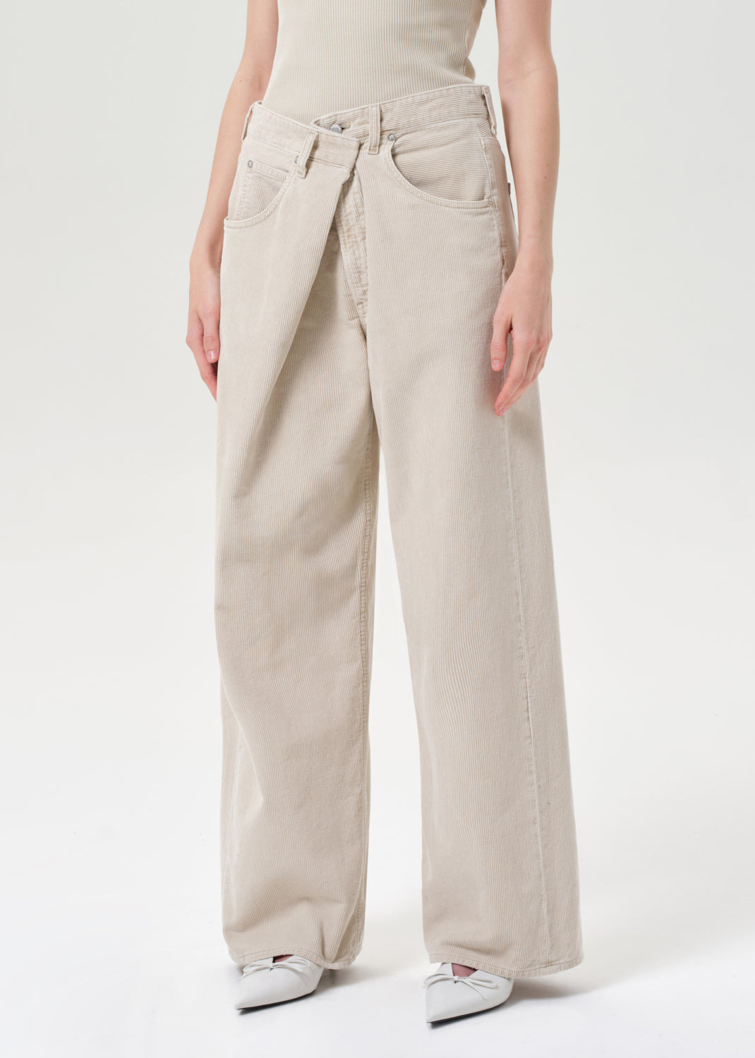 VANA FOLD JEAN (CORDUROY) IN RICE GRASS - 5