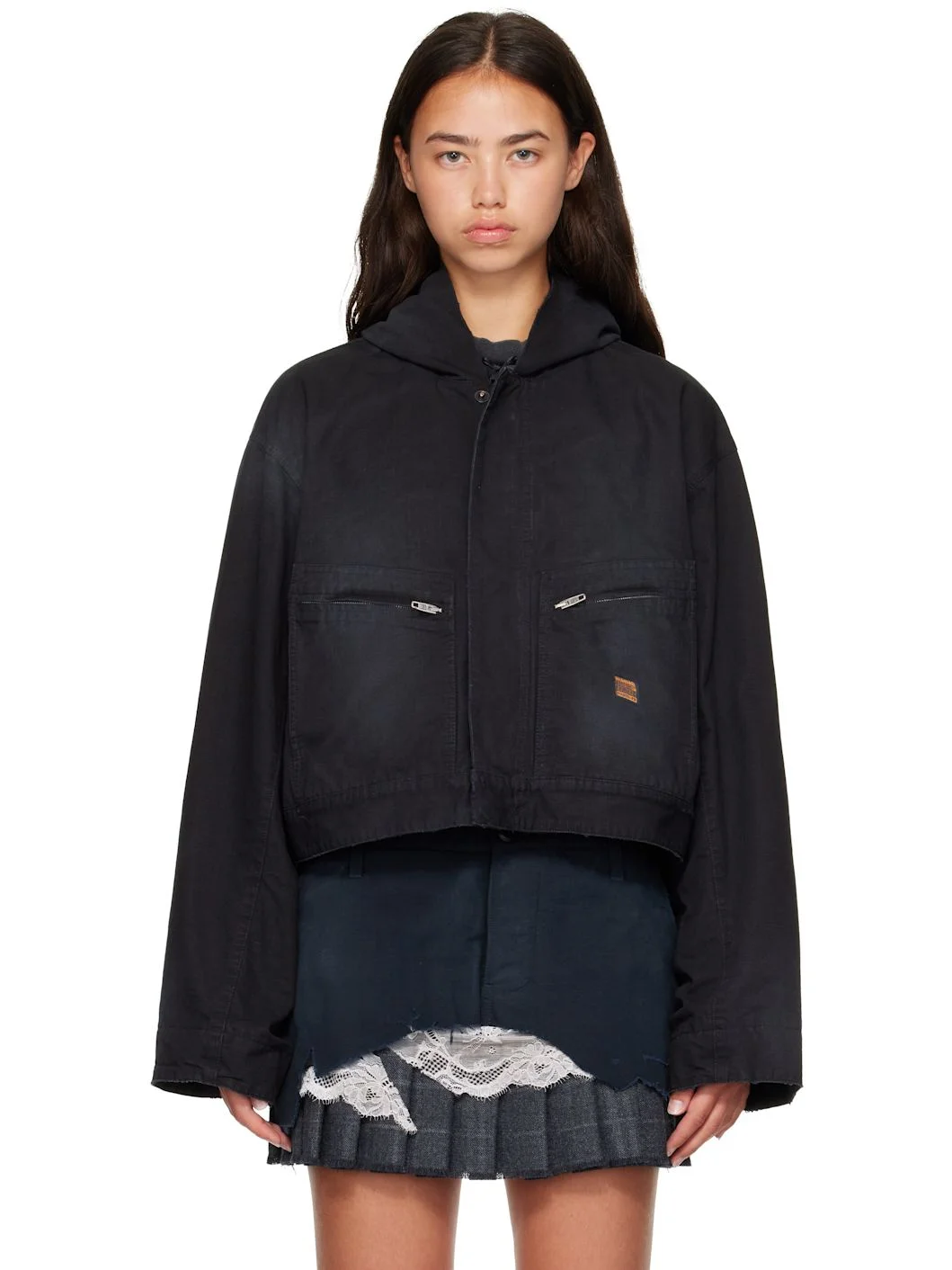 Black Cropped Jacket - 1
