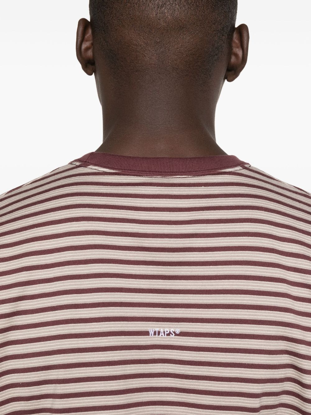 striped crew-neck T-shirt - 4