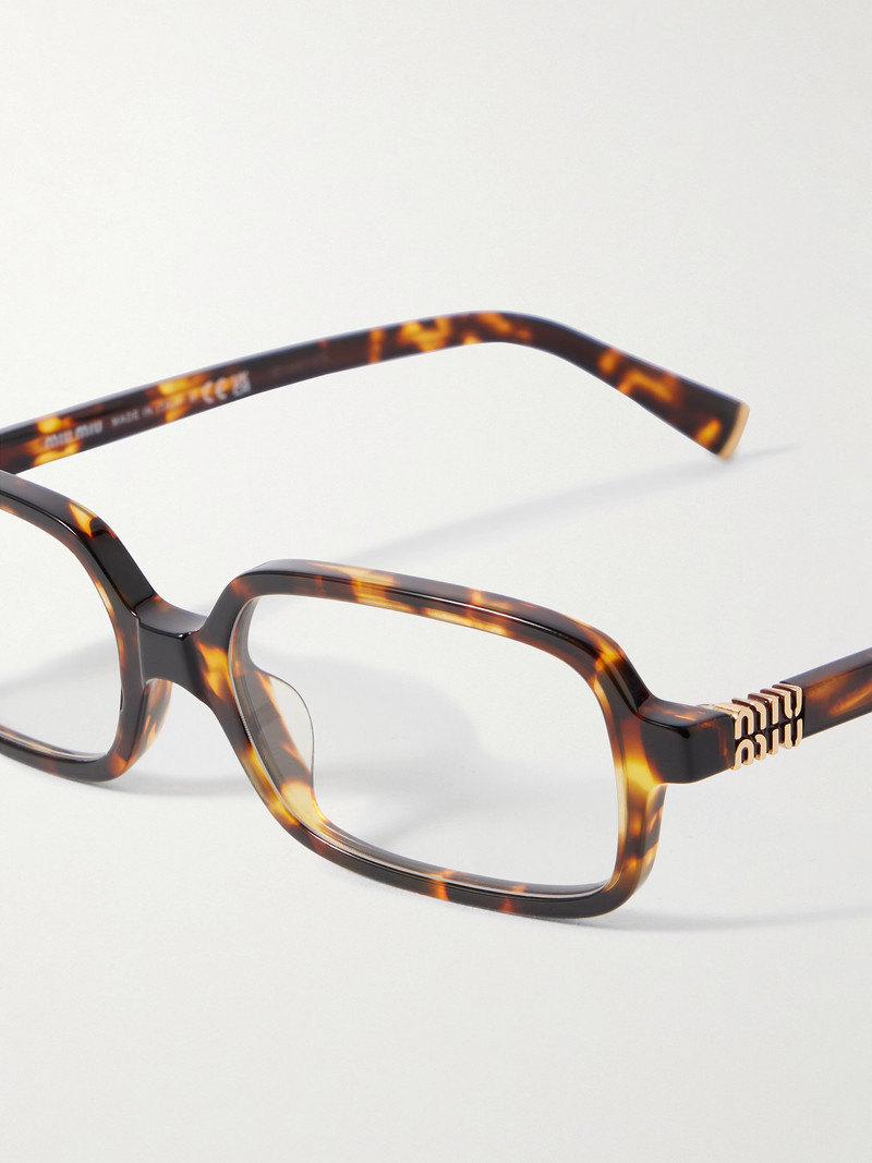 Miu Miu Rectangular-frame Tortoiseshell Acetate Optical Glasses ...
