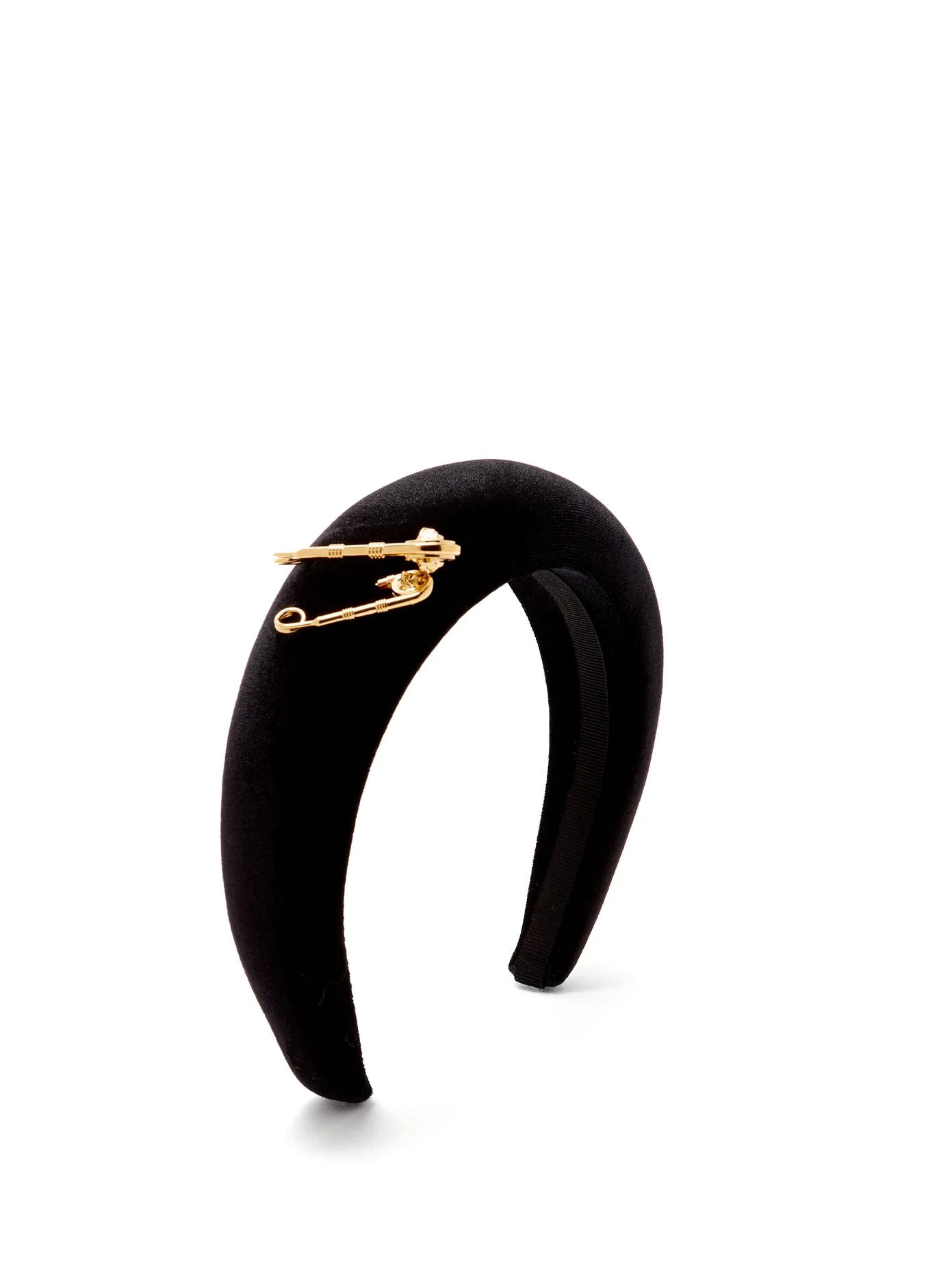 Safety-pin velvet headband - 1