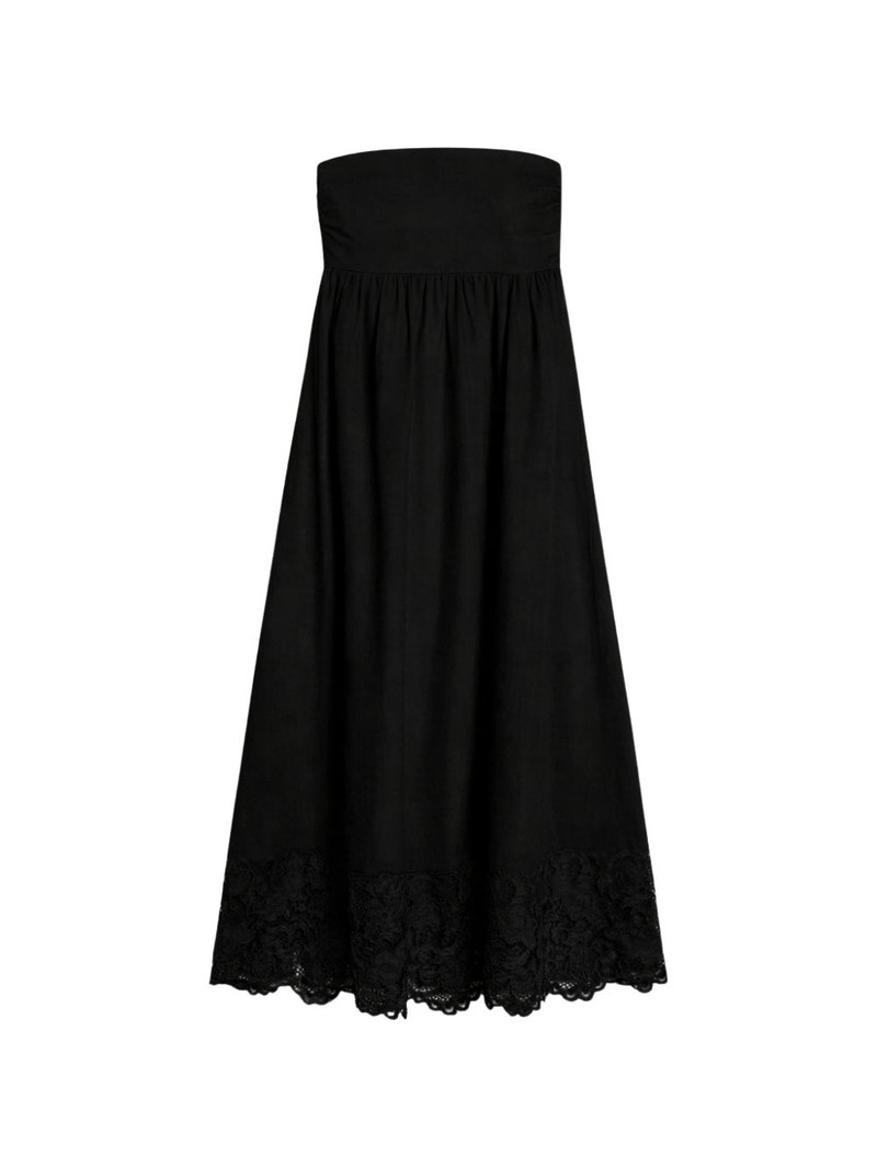 strapless lace-detail maxi dress 1