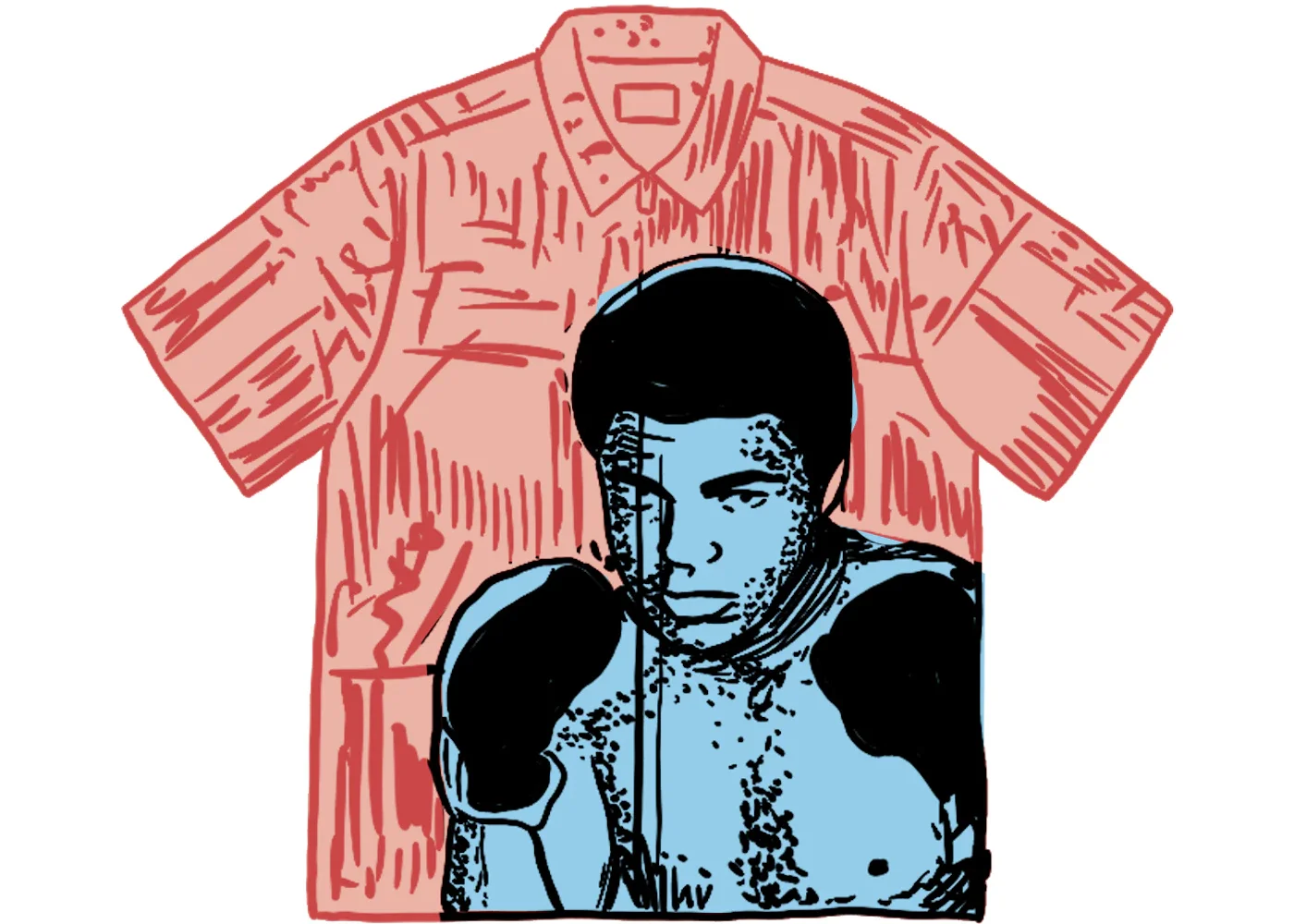 Supreme Muhammad Ali Zip Up S/S Shirt Red - 1