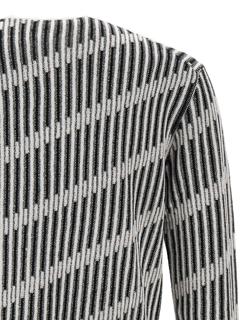 jacquard button-fastening sweater - 5