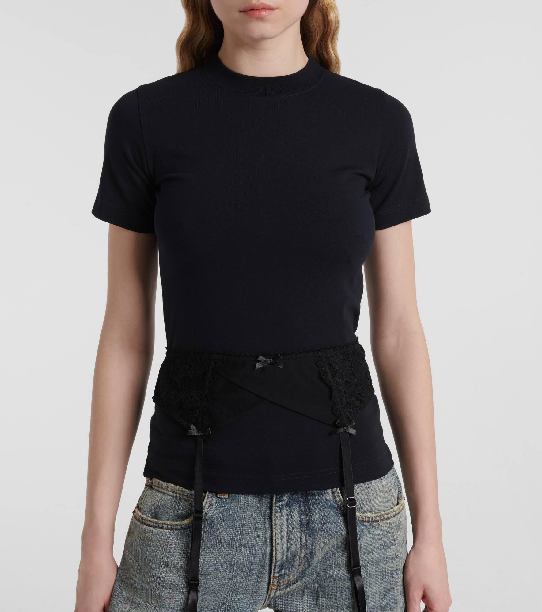 Lingerie cotton-blend jersey T-shirt - 6
