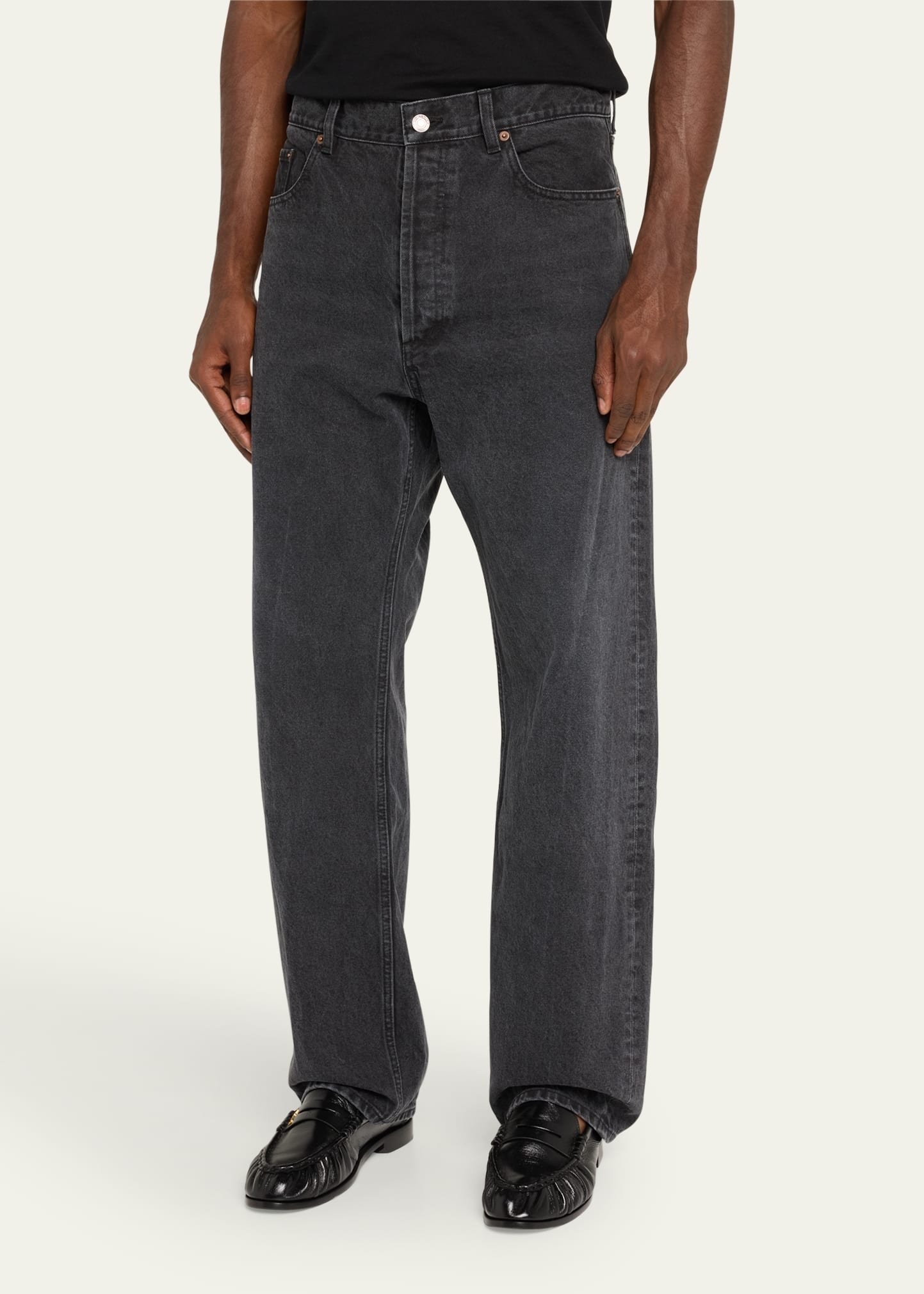 Men's Loose-Fit Faded Denim Jeans - 4