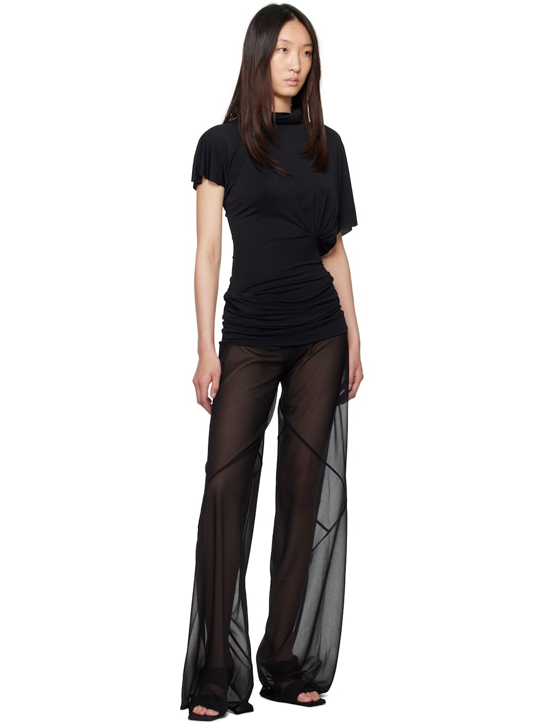 Black Hollywood Farrah Bias Trousers - 4