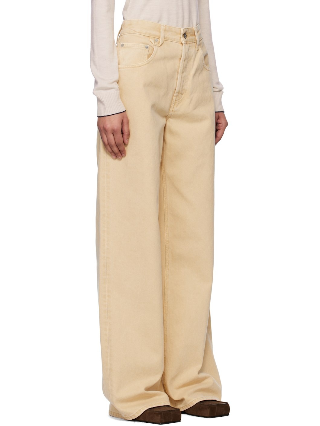 Beige La Croisière 'The wide de-Nîmes' Jeans - 2
