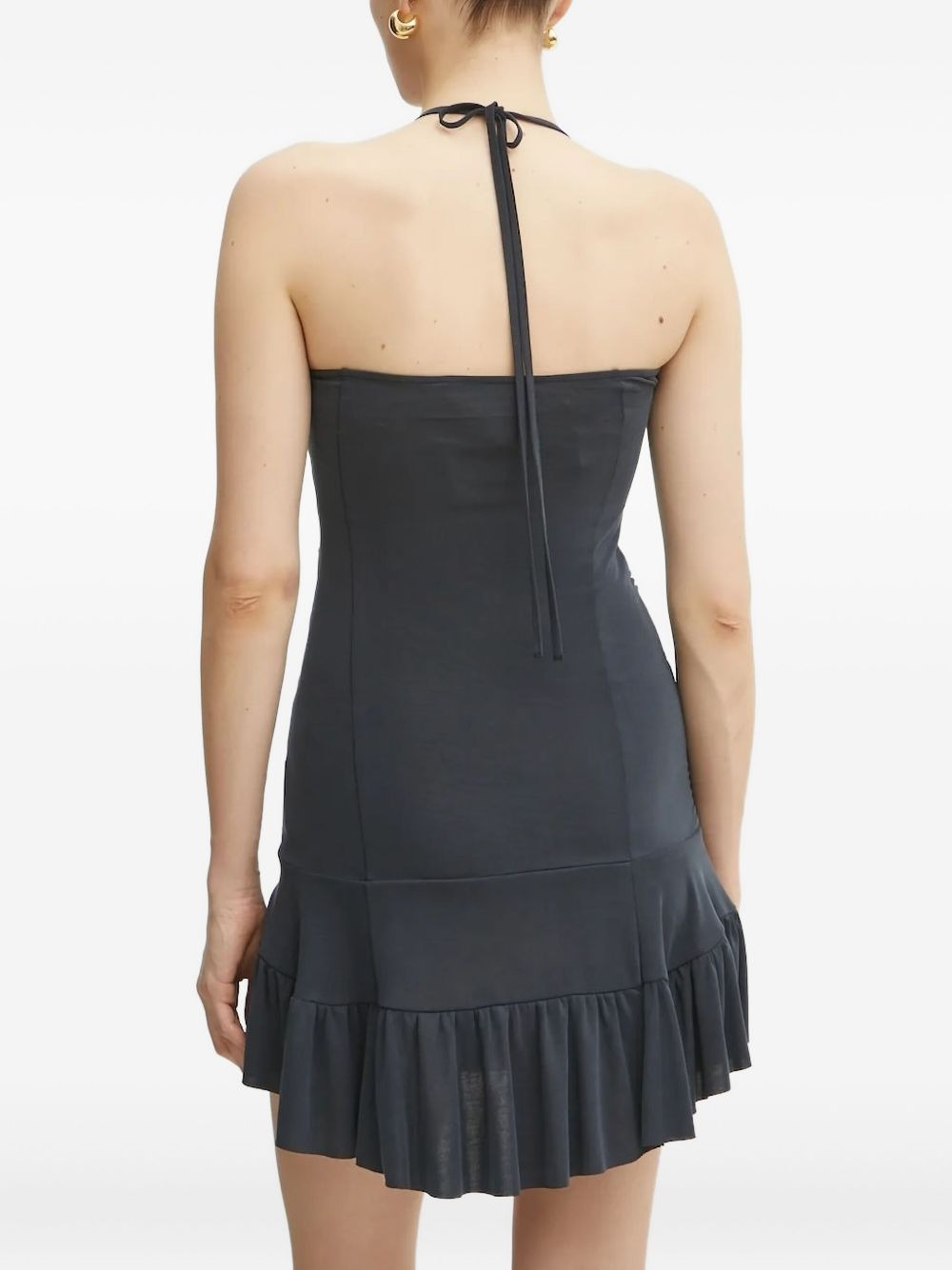 halter-neck ruffled dress - 2