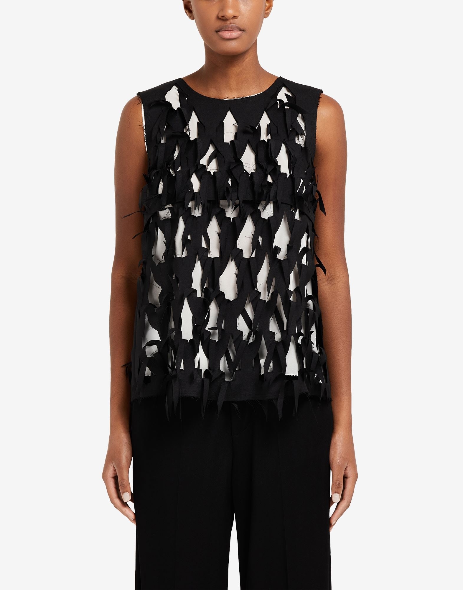 Bird peck technique sleeveless top - 5