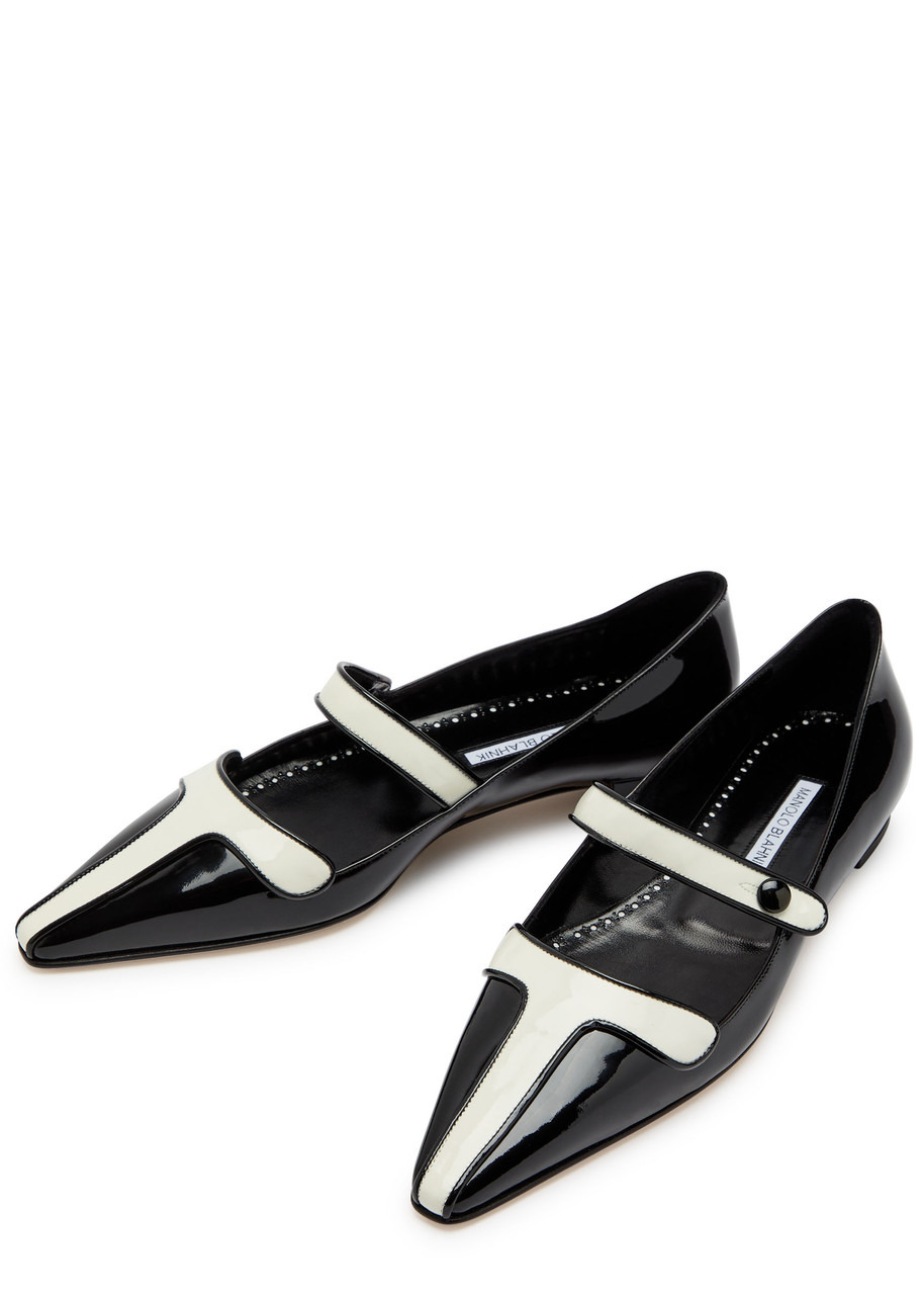 Manolo Blahnik Ganeus Patent Leather Flats - 3