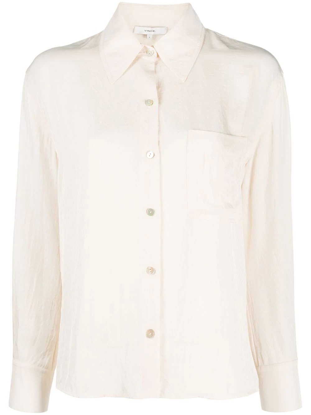 long-sleeved patch pocket shirt - 1