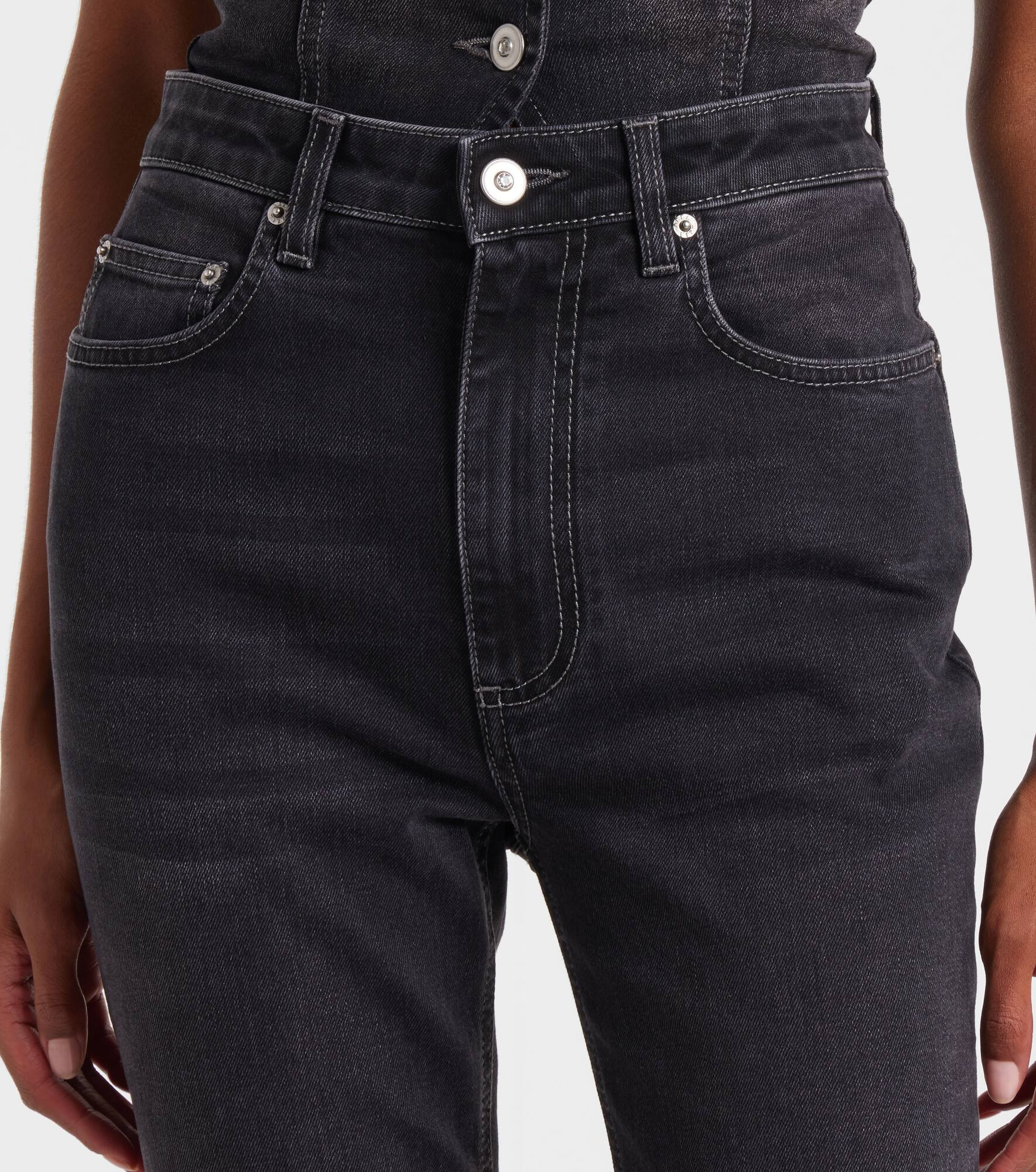 Bow-detail cropped straight jeans - 4