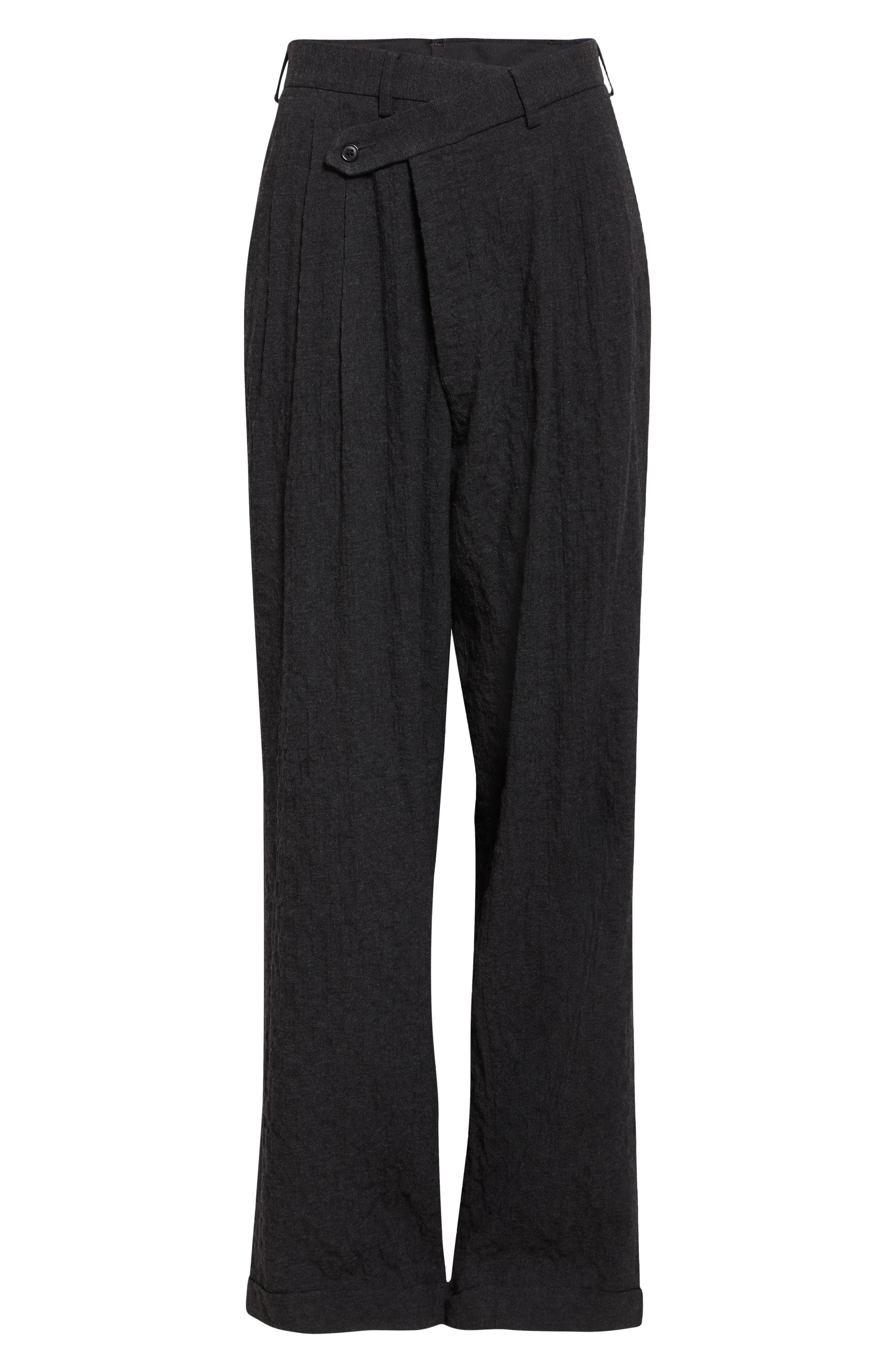R13 Triple Pleat Crossover Trousers in Charcoal at Nordstrom - 6