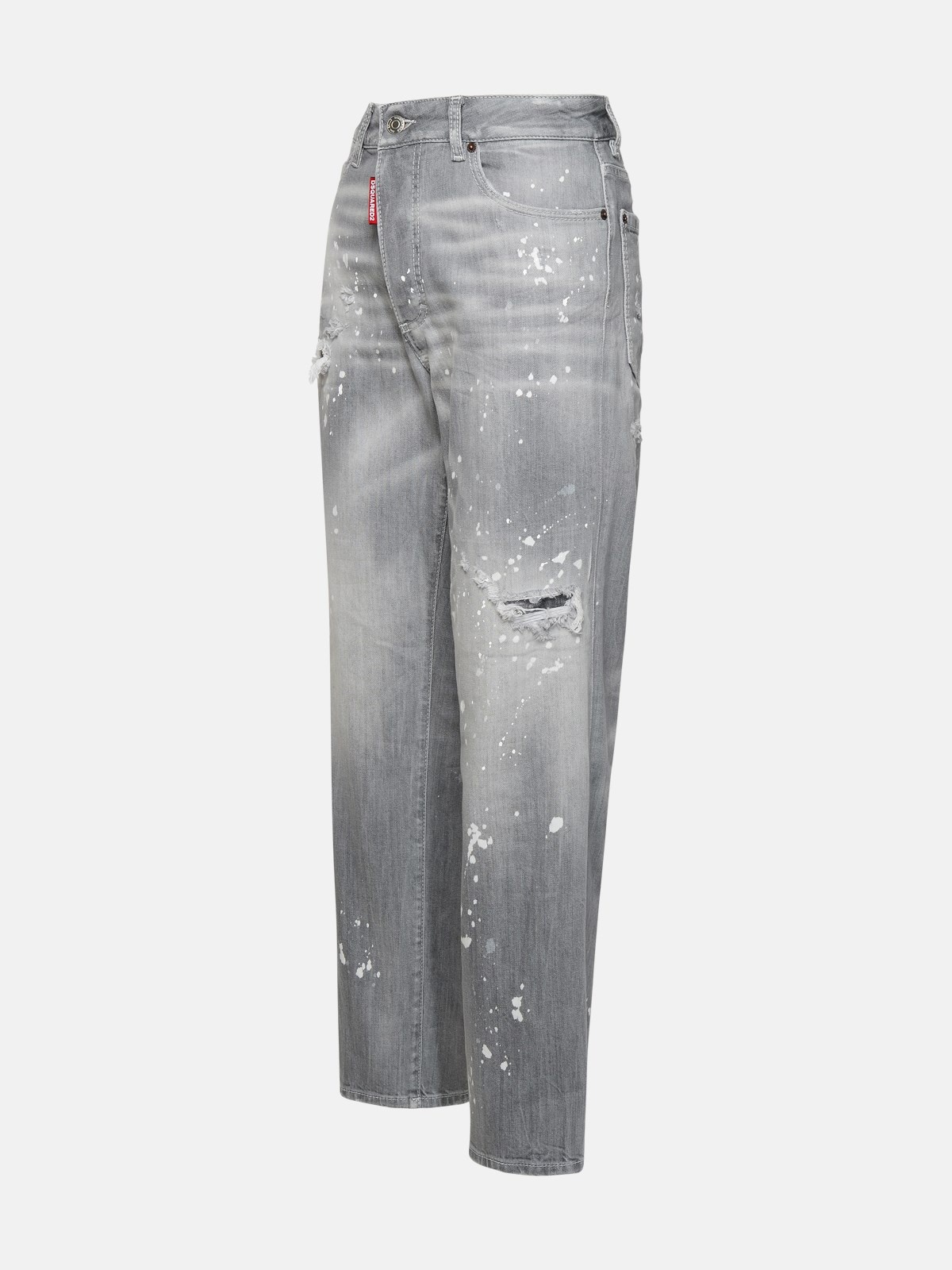 GREY COTTON BLEND JEANS - 2