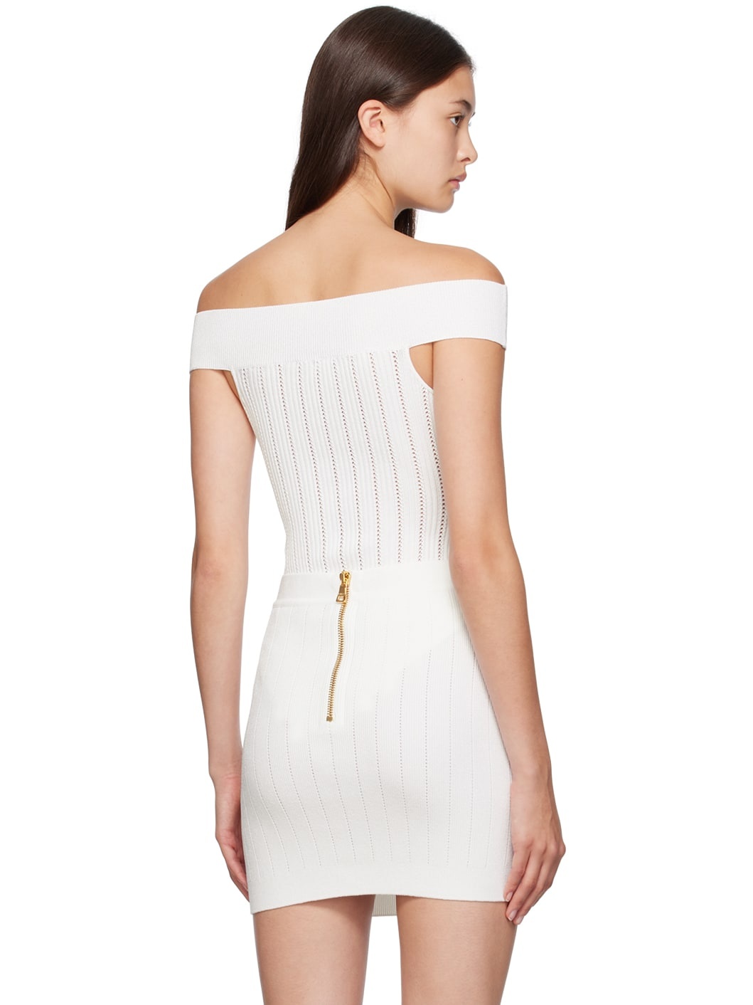 White Off-The-Shoulder Bodysuit - 3