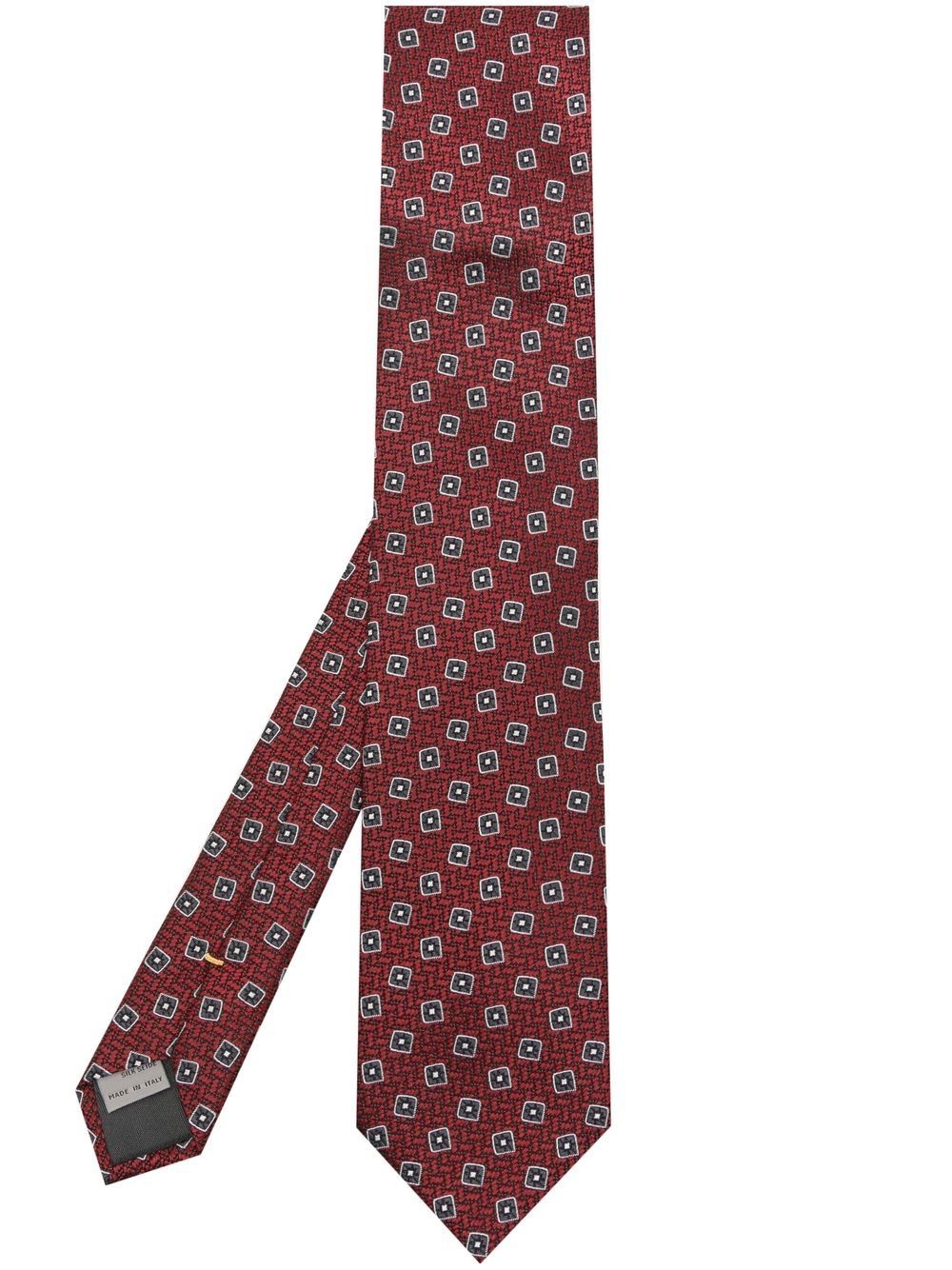 patterned jacquard silk tie - 1