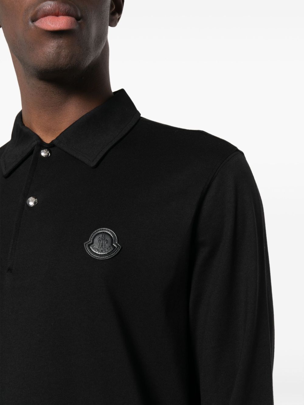 logo-patch cotton polo shirt - 5