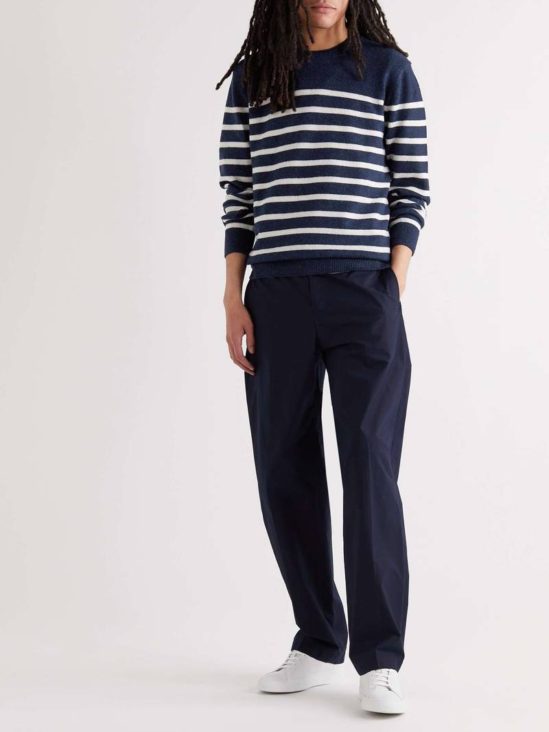 A.P.C. Travis Striped Wool and Cotton-Blend Sweater outlook