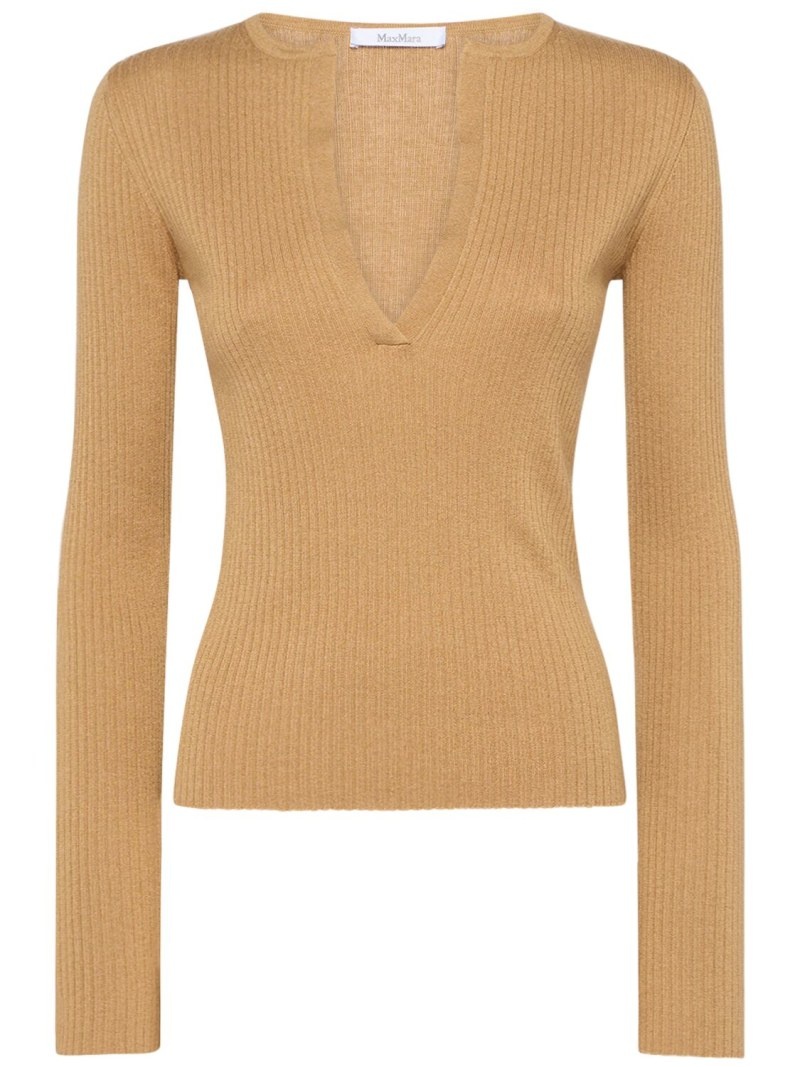 Urlo silk & cashmere long sleeve top - 1