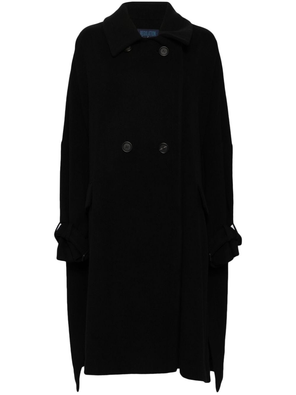 double-breasted wool-blend coat - 1