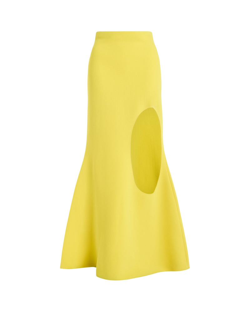KNITTED FLARED SKIRT WITH CUTOUT YELLOW 8