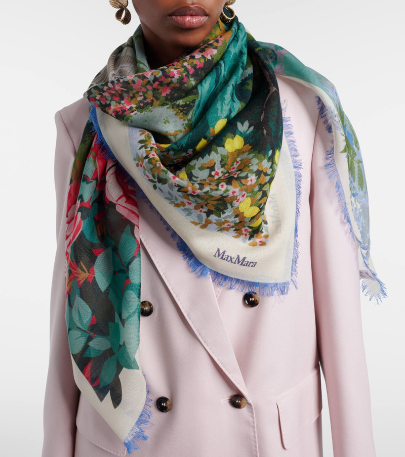 Camice printed wool and silk scarf 3