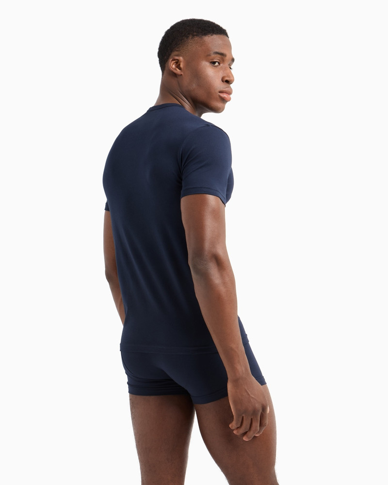 TWO-PACK OF LOUNGEWEAR FITTED T-SHIRTS WITH A BOLD MONOGRAM LOGO 3