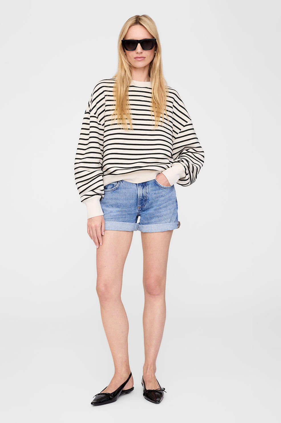 Dean Sweatshirt - Black Stripe French Terry - 2