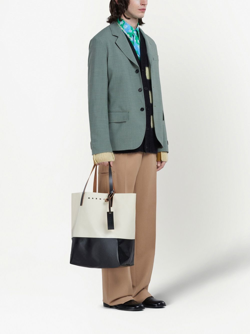 grid-check single-breasted blazer - 2