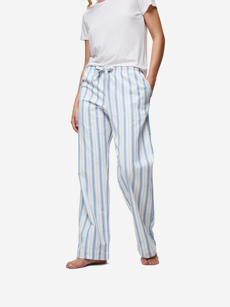 Women's Lounge Trousers Kelburn 31 Brushed Cotton Blue - 5