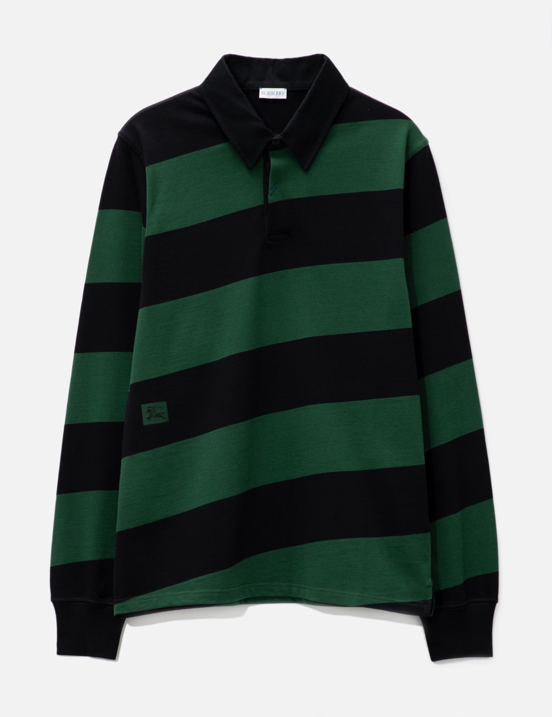 LONG SLEEVE STRIPED COTTON POLO SHIRT - 1