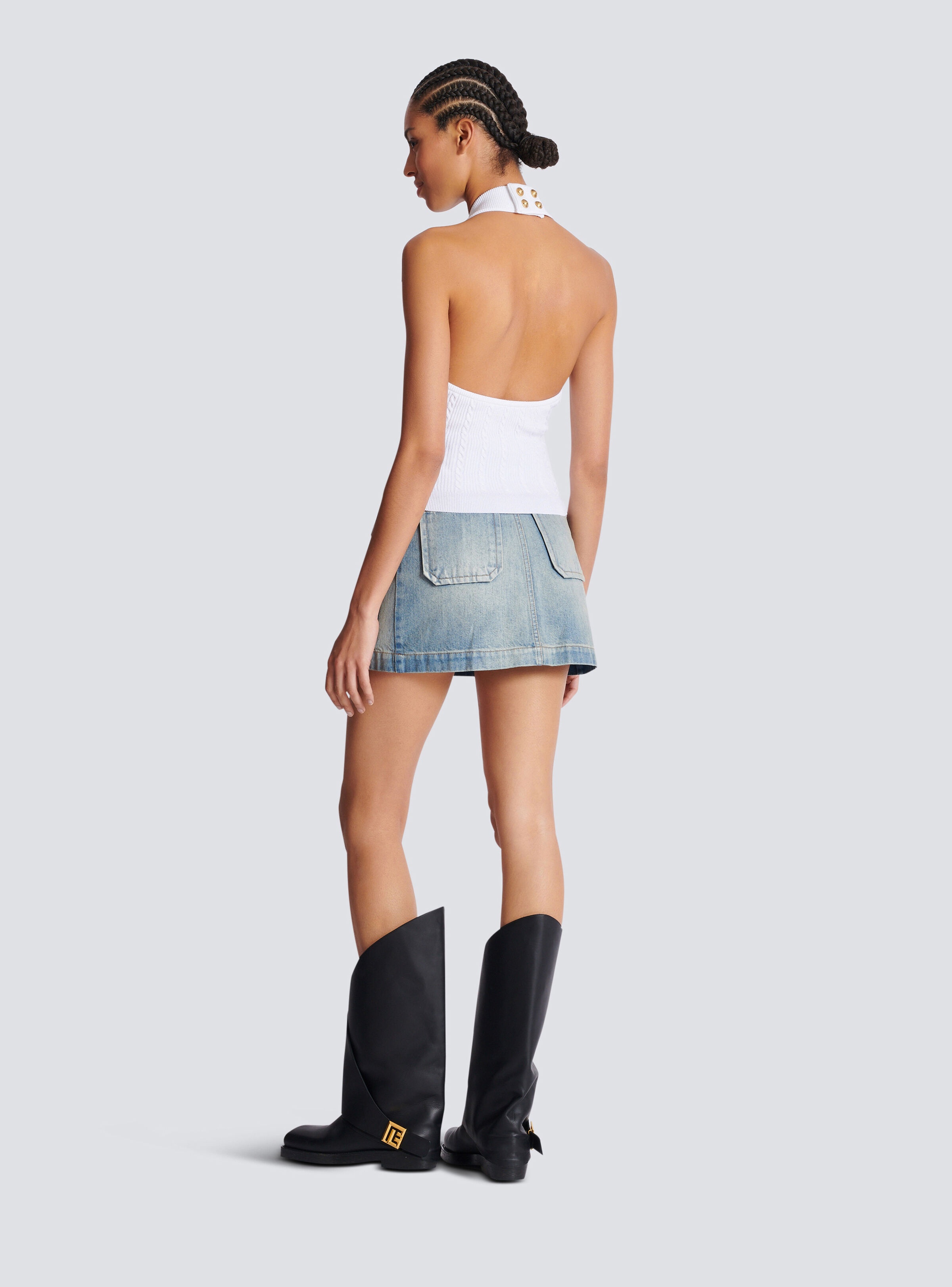 Cable-knit halterneck top - 4