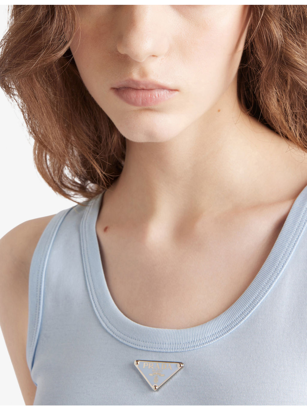 Ribbed enamelled-logo cotton knit top - 4