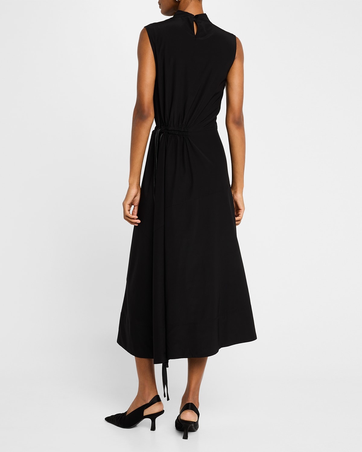 Sabrina Cowl-Neck Sleeveless Ruched Midi Dress - 4